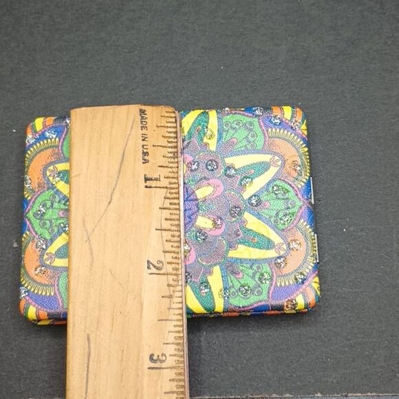 EVIL Eye of protection compact mirror case Ethnic travel Mandala looking glass - Picture 2 of 5